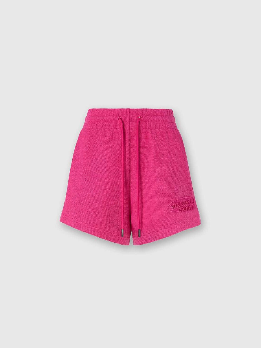 Kvinder Missoni Toj | Shorts I Borstet Fleece Med Logo Rod