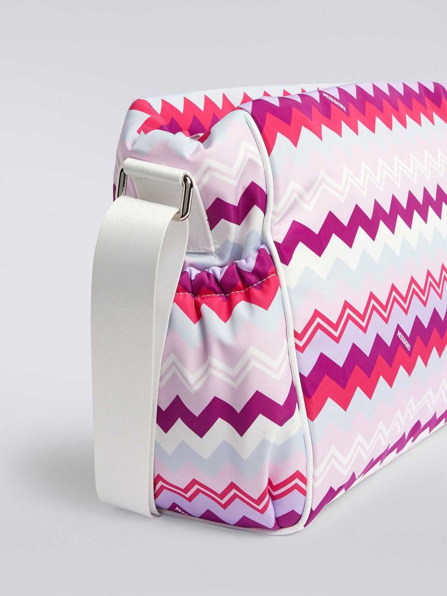 Baby (0-24 Maneder) Missoni | Zigzag Nylon Skuldertaske Flerfarvet