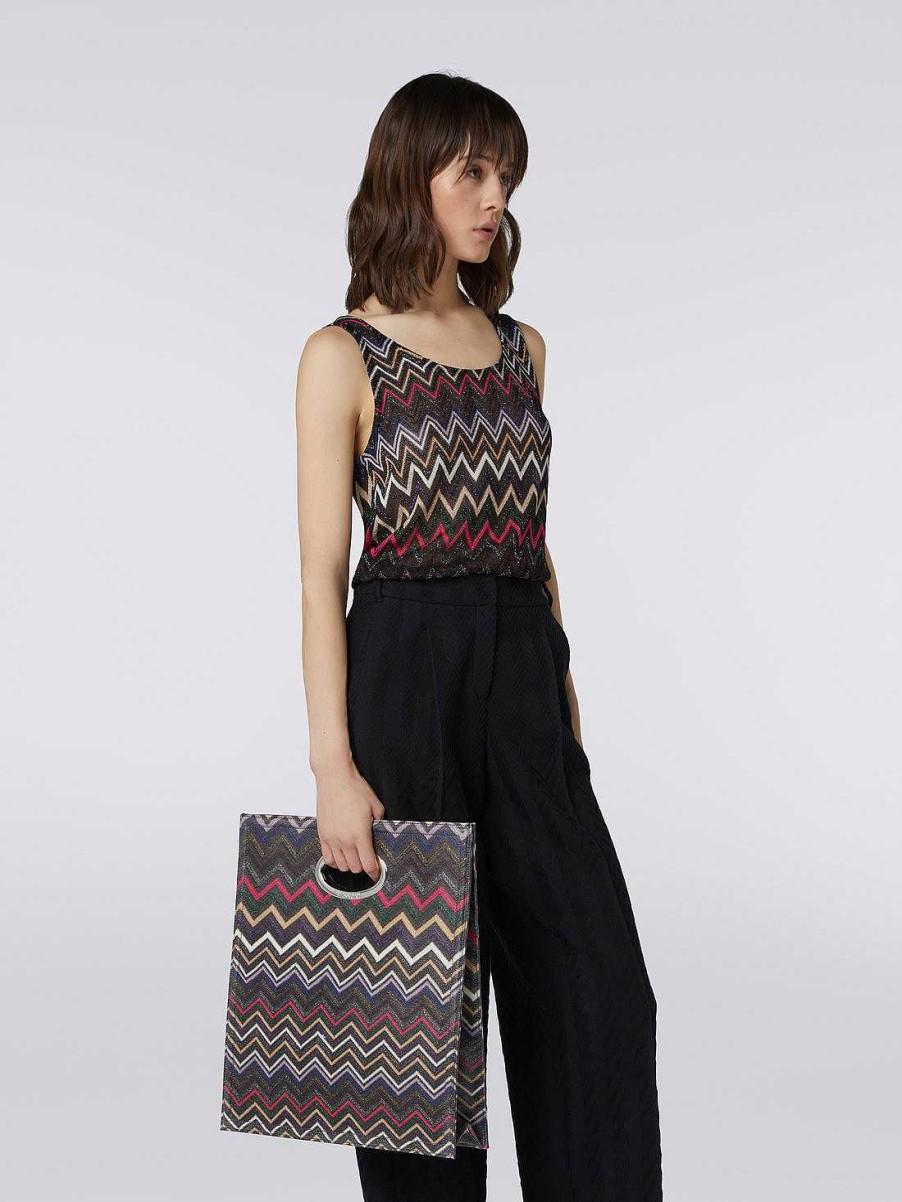 Kvinder Missoni Tasker | Zigzag Lame Viskose Taske Flerfarvet