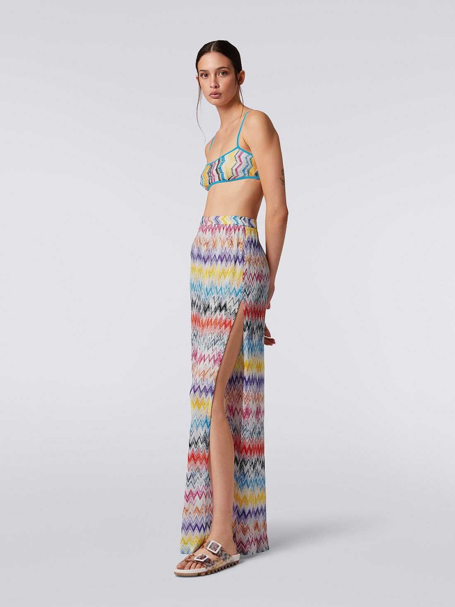 Kvinder Missoni Strandtoj | Viscose Cover Up Bukser Med Sideslids Flerfarvet