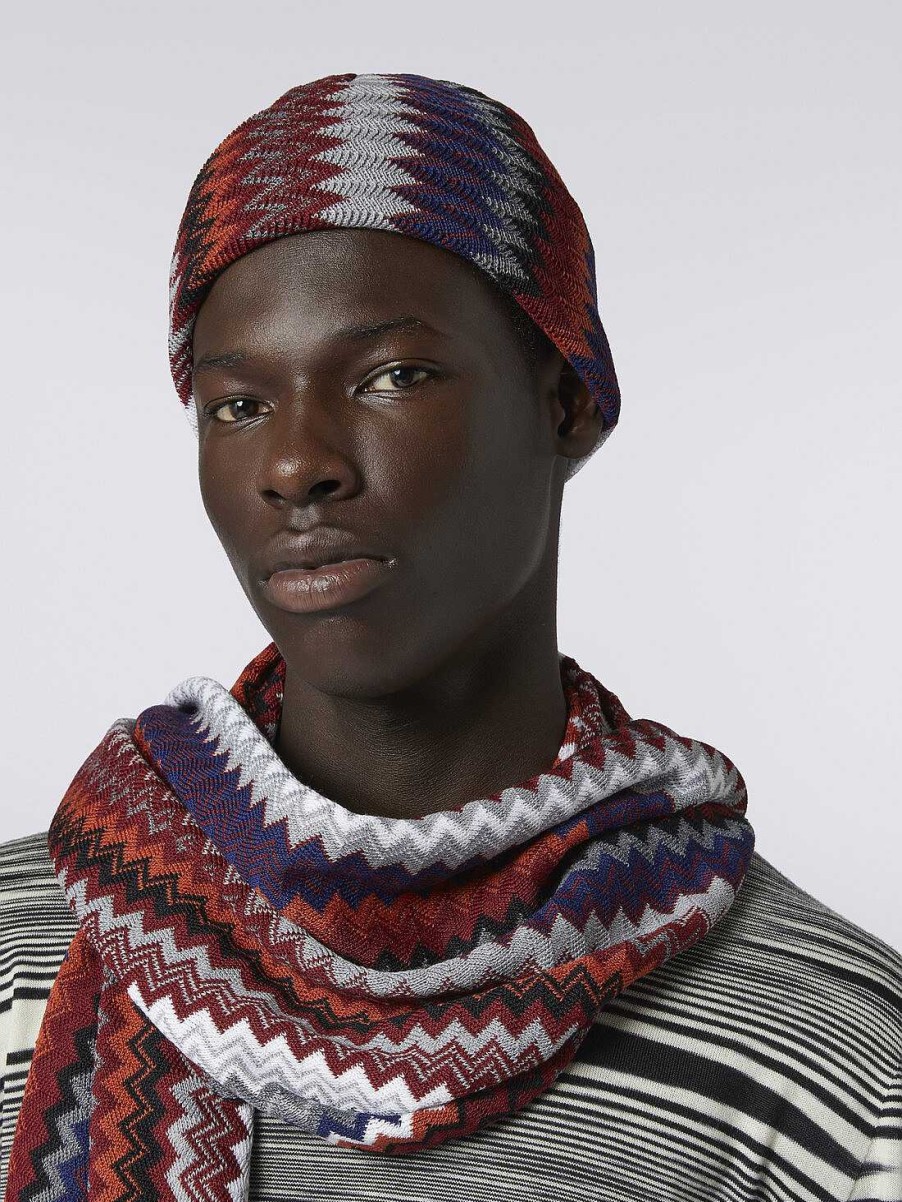 Maend Missoni Hatte | Zigzag Hue I Uldblanding Flerfarvet